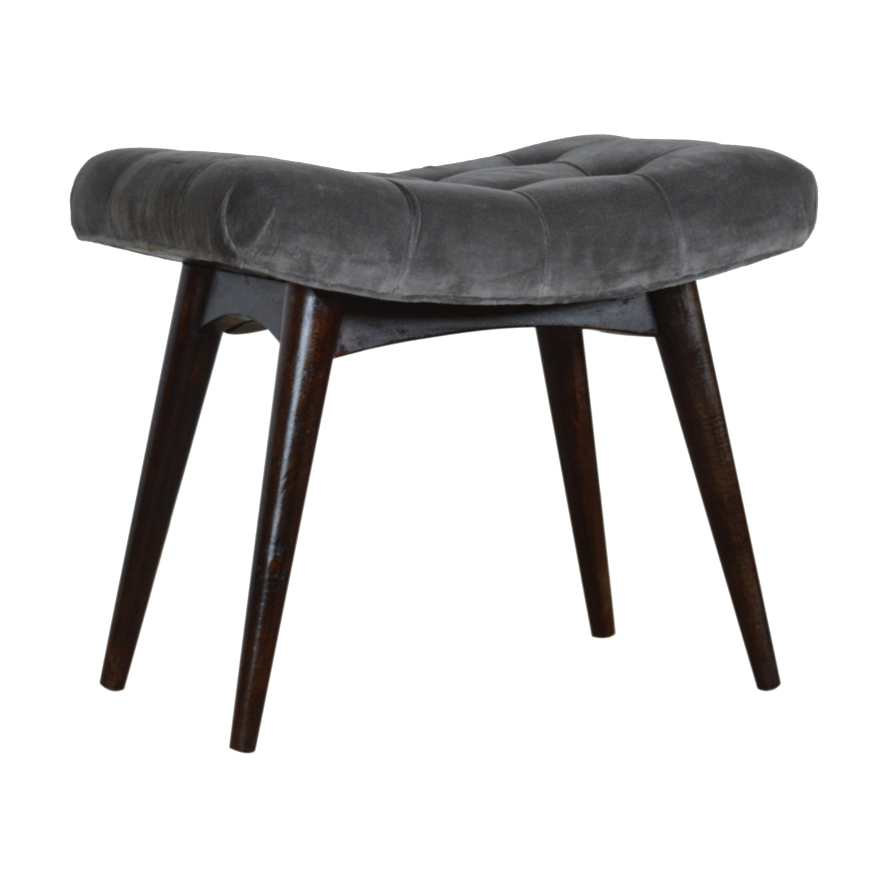 Ernie Cotton Velvet Curved Stool