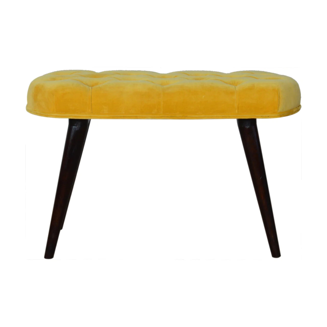 Alan Cotton Velvet Deep Button Bench