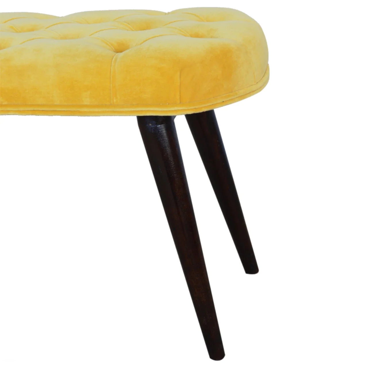 Alan Cotton Velvet Deep Button Bench