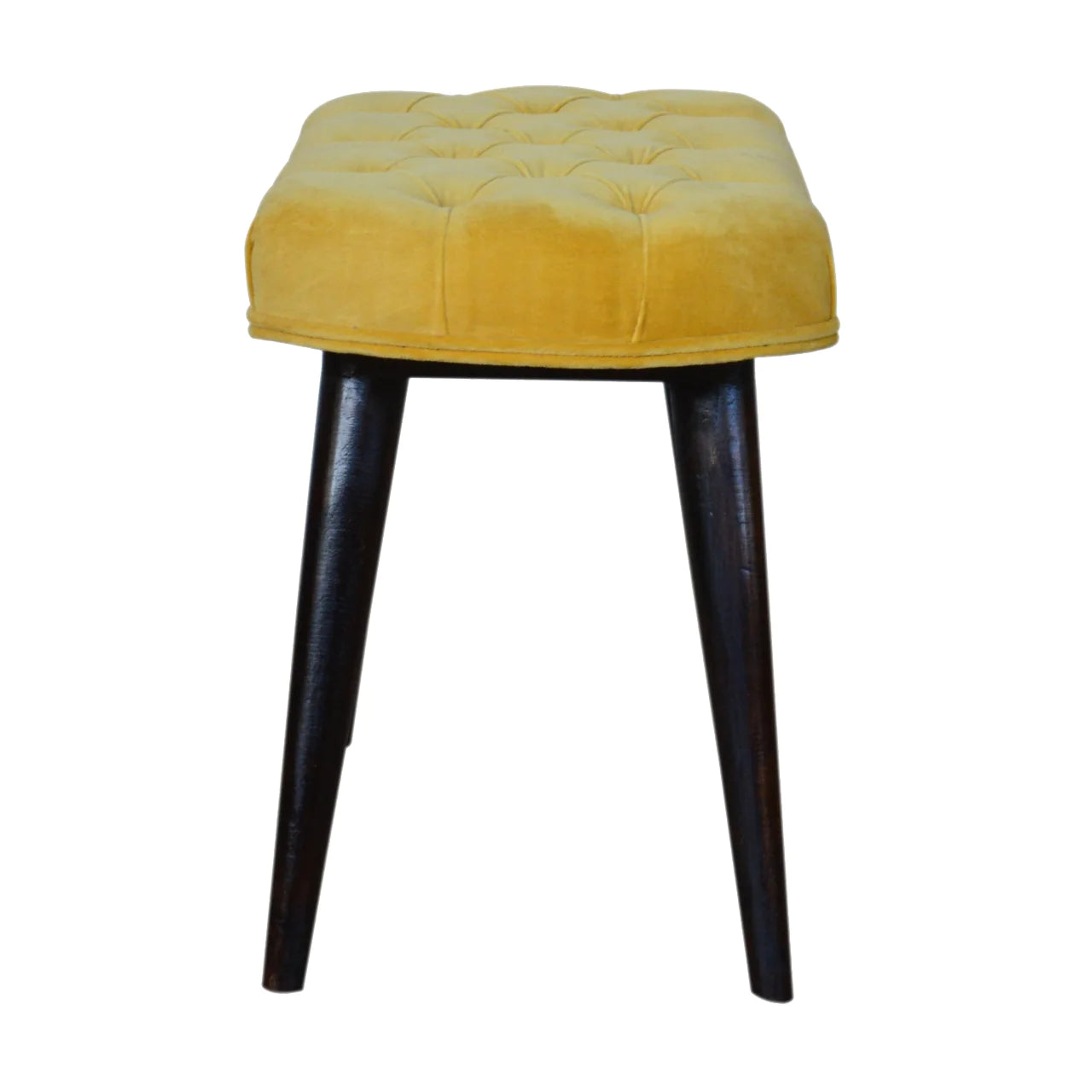 Alan Cotton Velvet Deep Button Bench