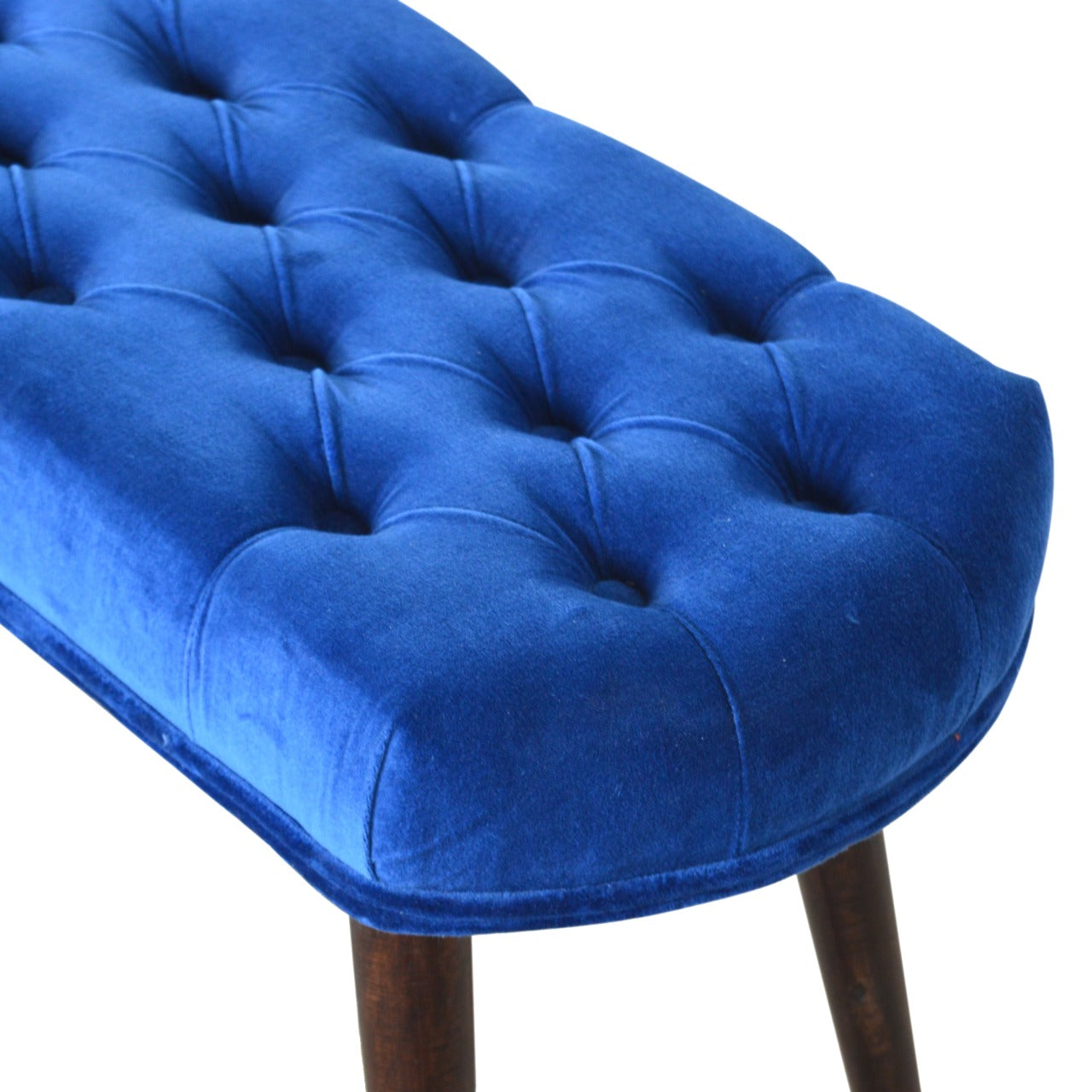 Alan Cotton Velvet Deep Button Bench