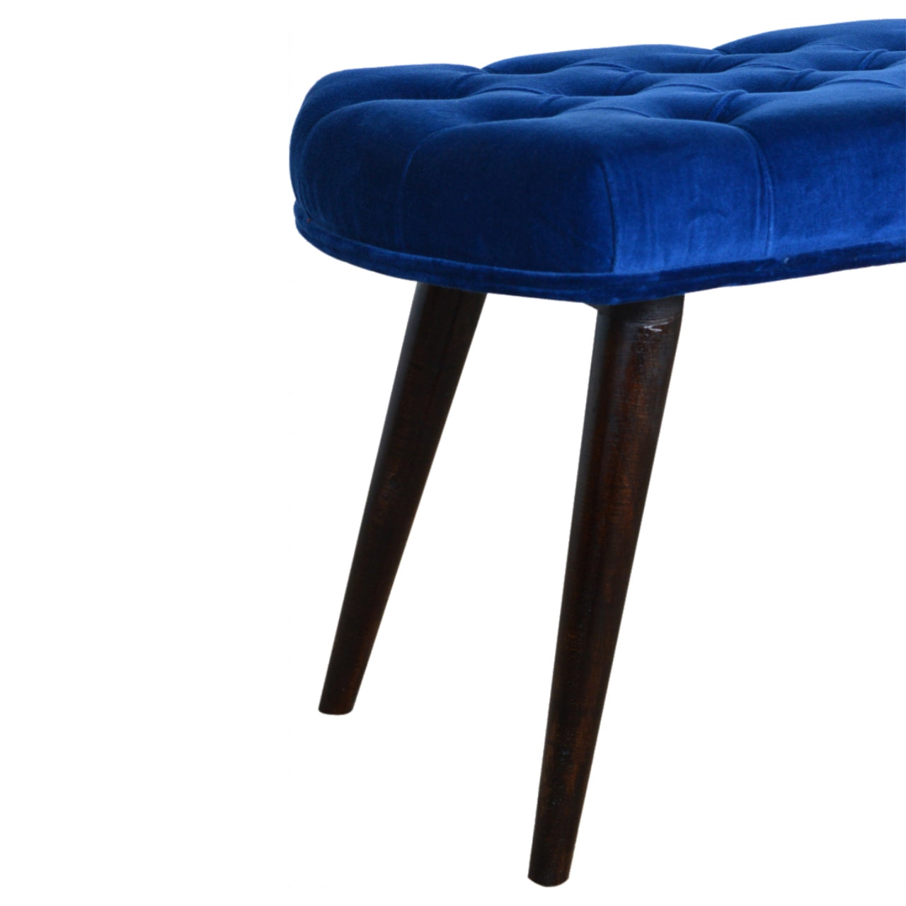 Alan Cotton Velvet Deep Button Bench