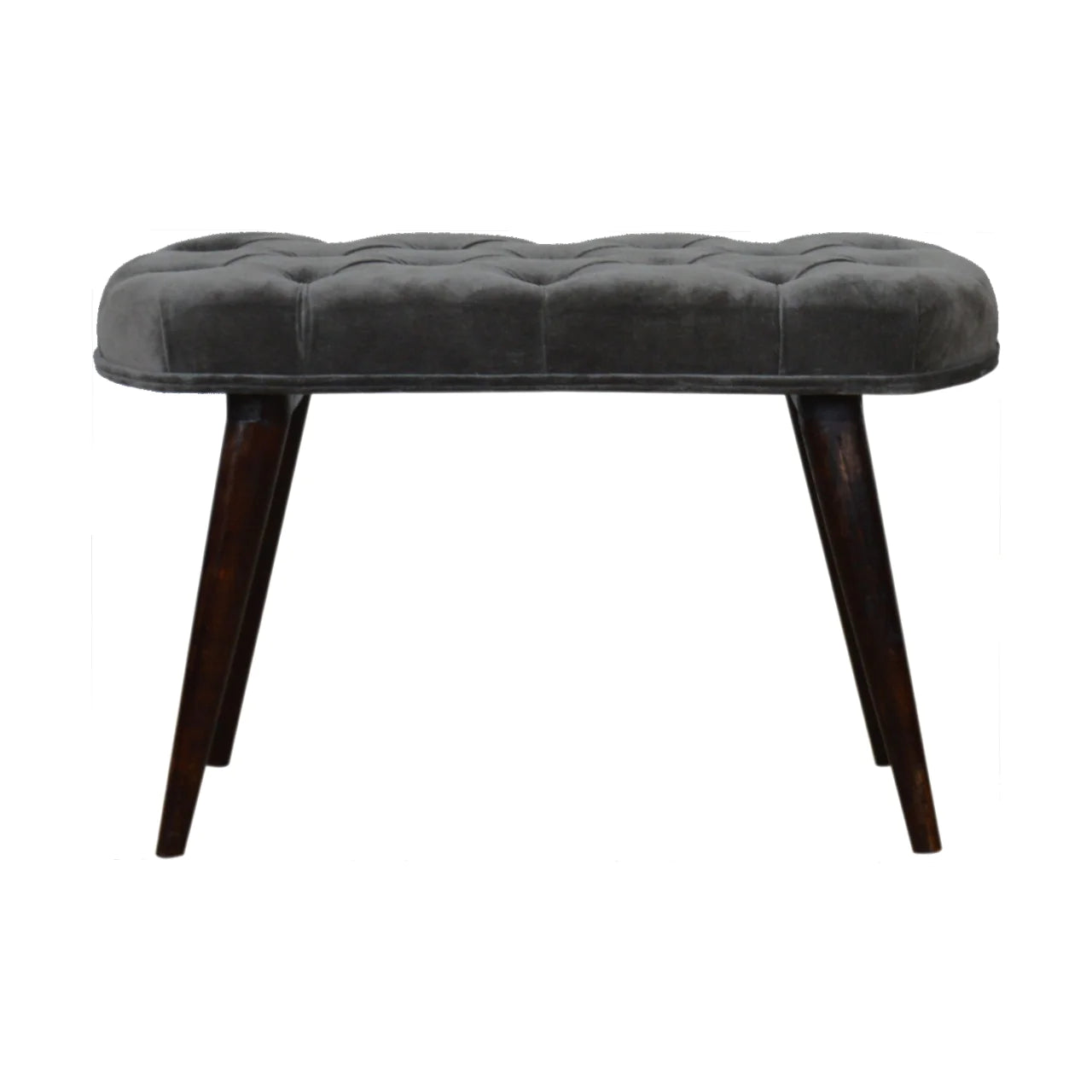 Alan Cotton Velvet Deep Button Bench