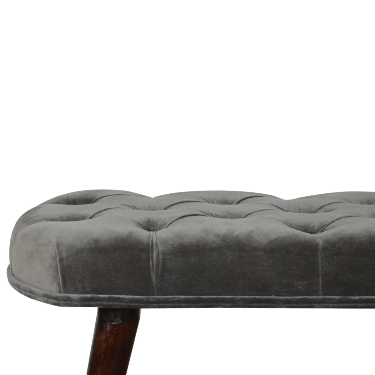 Alan Cotton Velvet Deep Button Bench