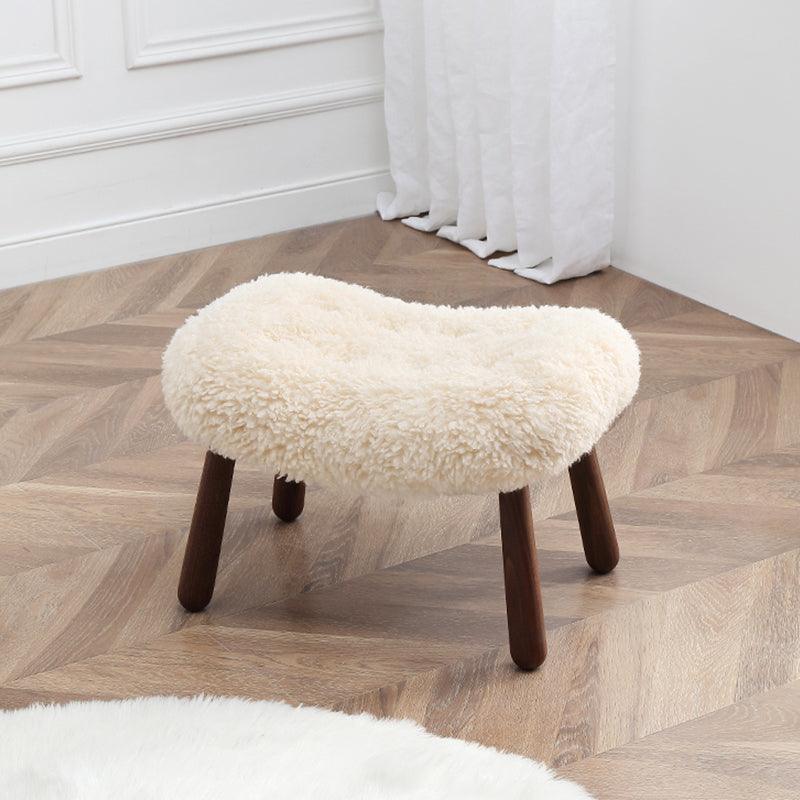 Philip Arc Sheepskin Armchair And Ottoman, White Wool | Weilai Concept