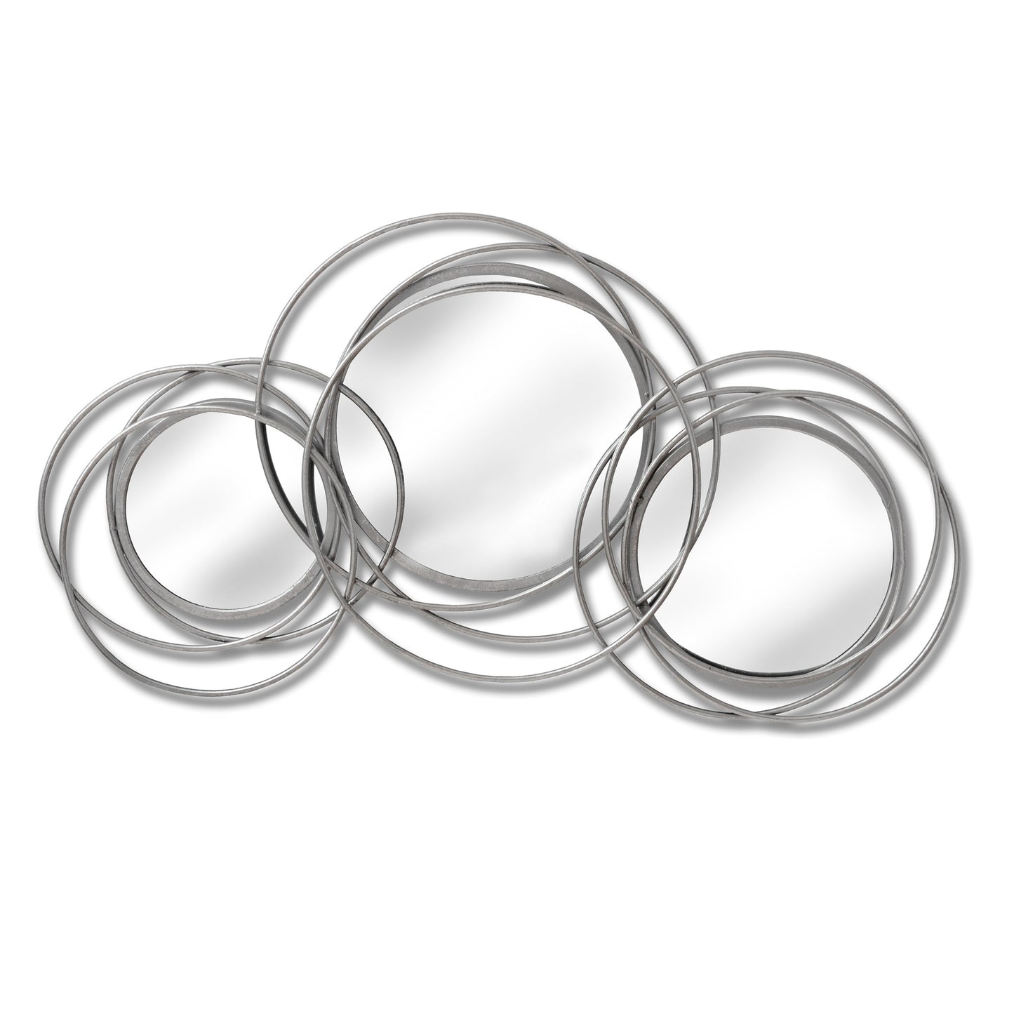 Twine Trio Multi Circled Wall Art Mirror Silver