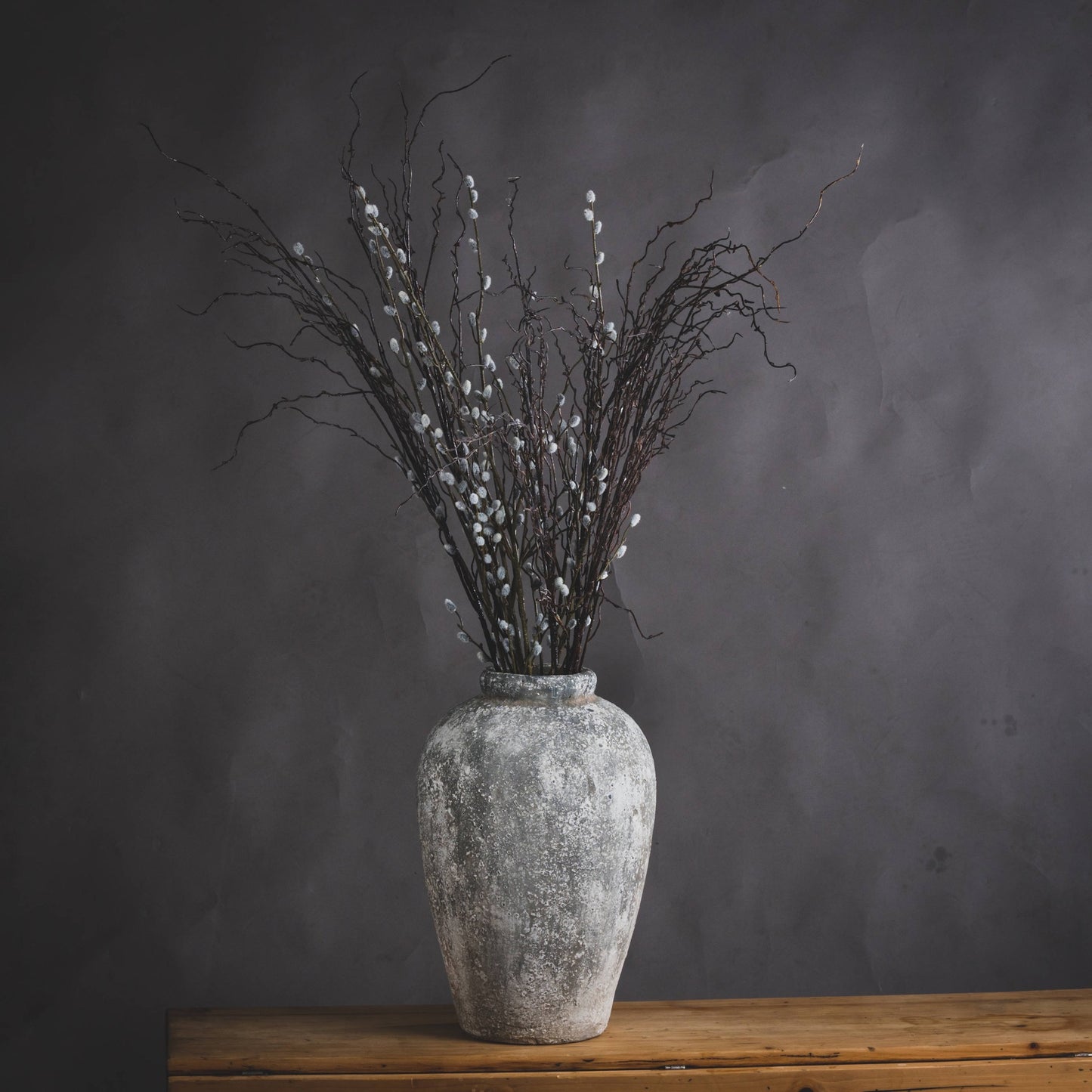 Alfie Aged Stone Tall Ceramic Vase