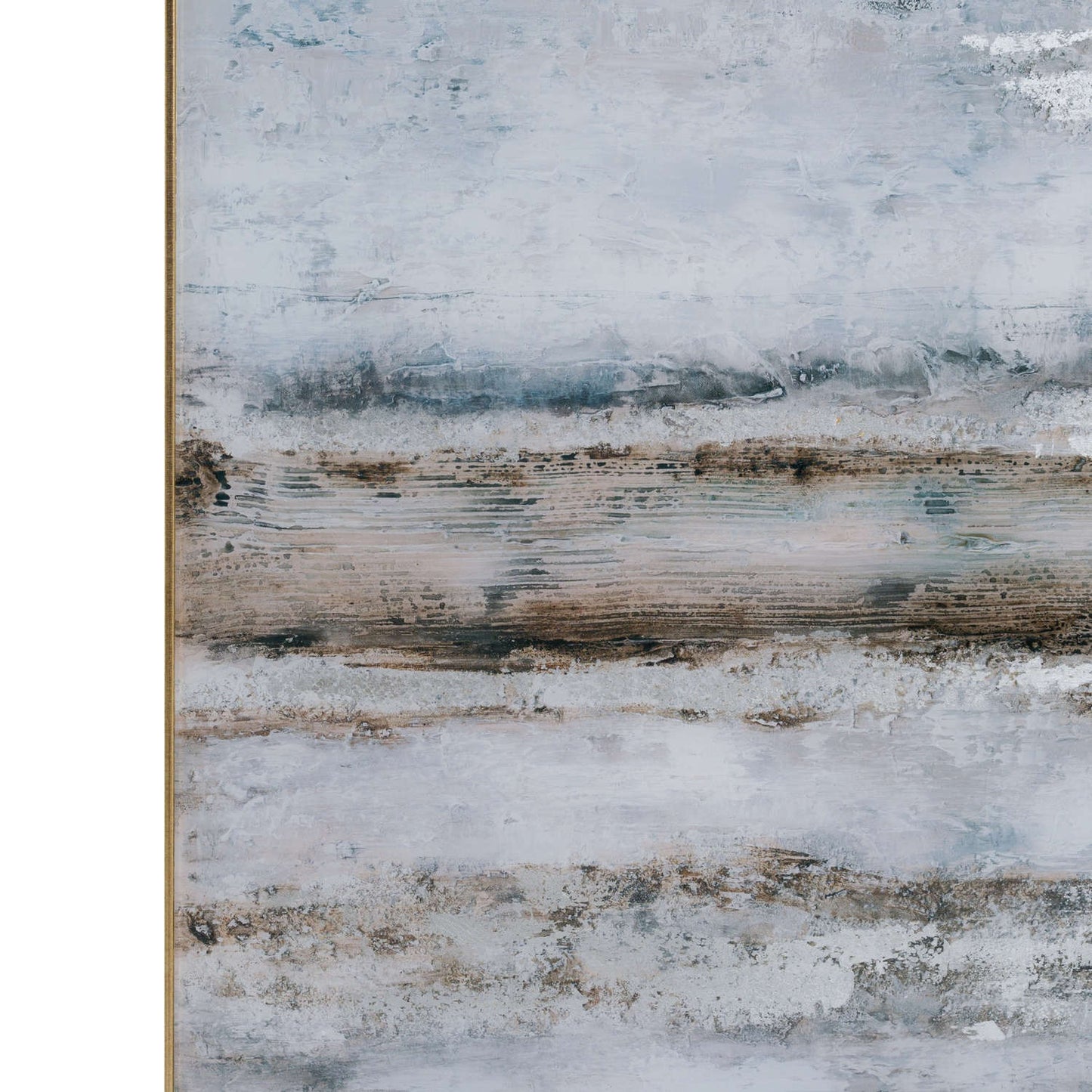 Large Abstract Grey Glass Image With Silver Frame 80 x 120 cm