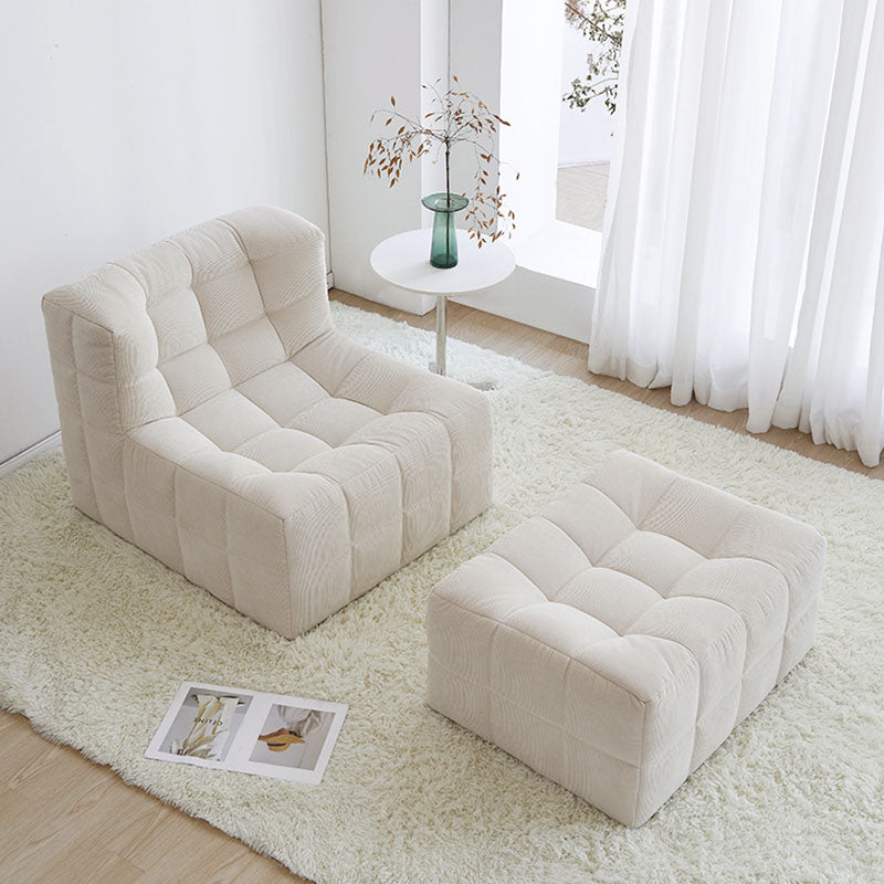 Bernice White Armchair And Ottoman, Vintage Sofa Chair | Weilai Concept