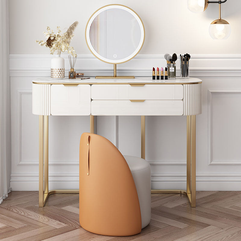 Hines Dressing Table with Mirror, White