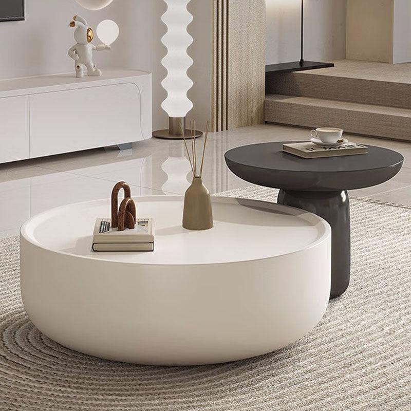 Eudora Modern Nesting Coffee Table Set With TV Stand, White And Grey | Weilai Concept