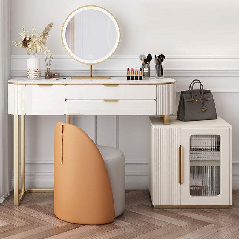 Hines Dressing Table with Mirror, White