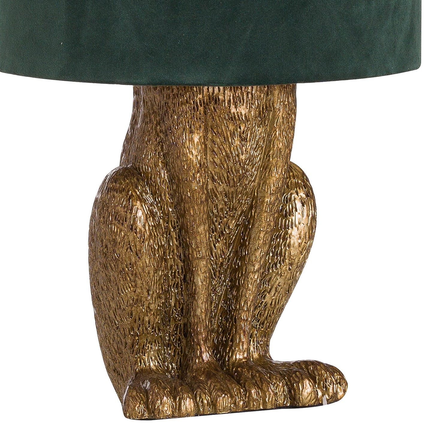 Hare Table Lamp With Green Velvet Shade