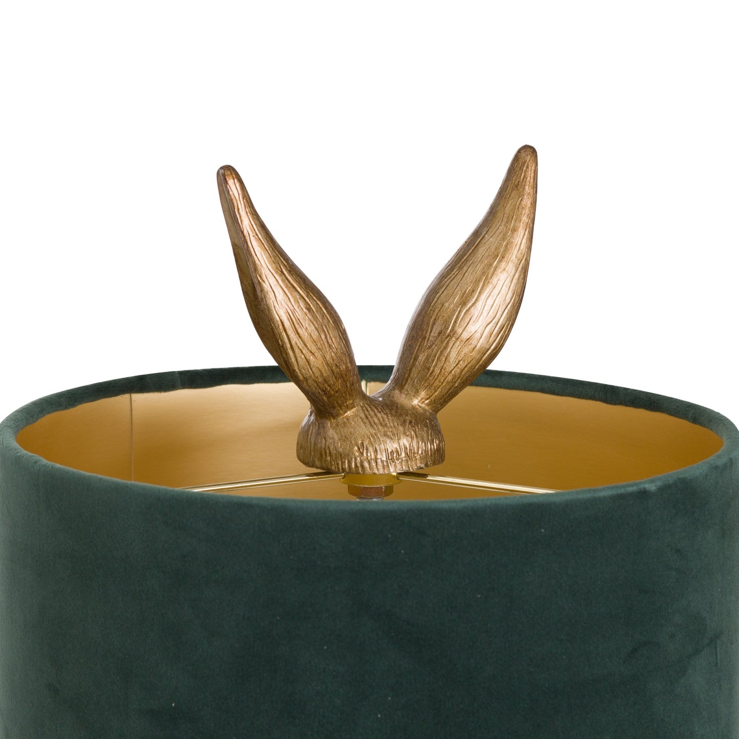 Hare Table Lamp With Green Velvet Shade