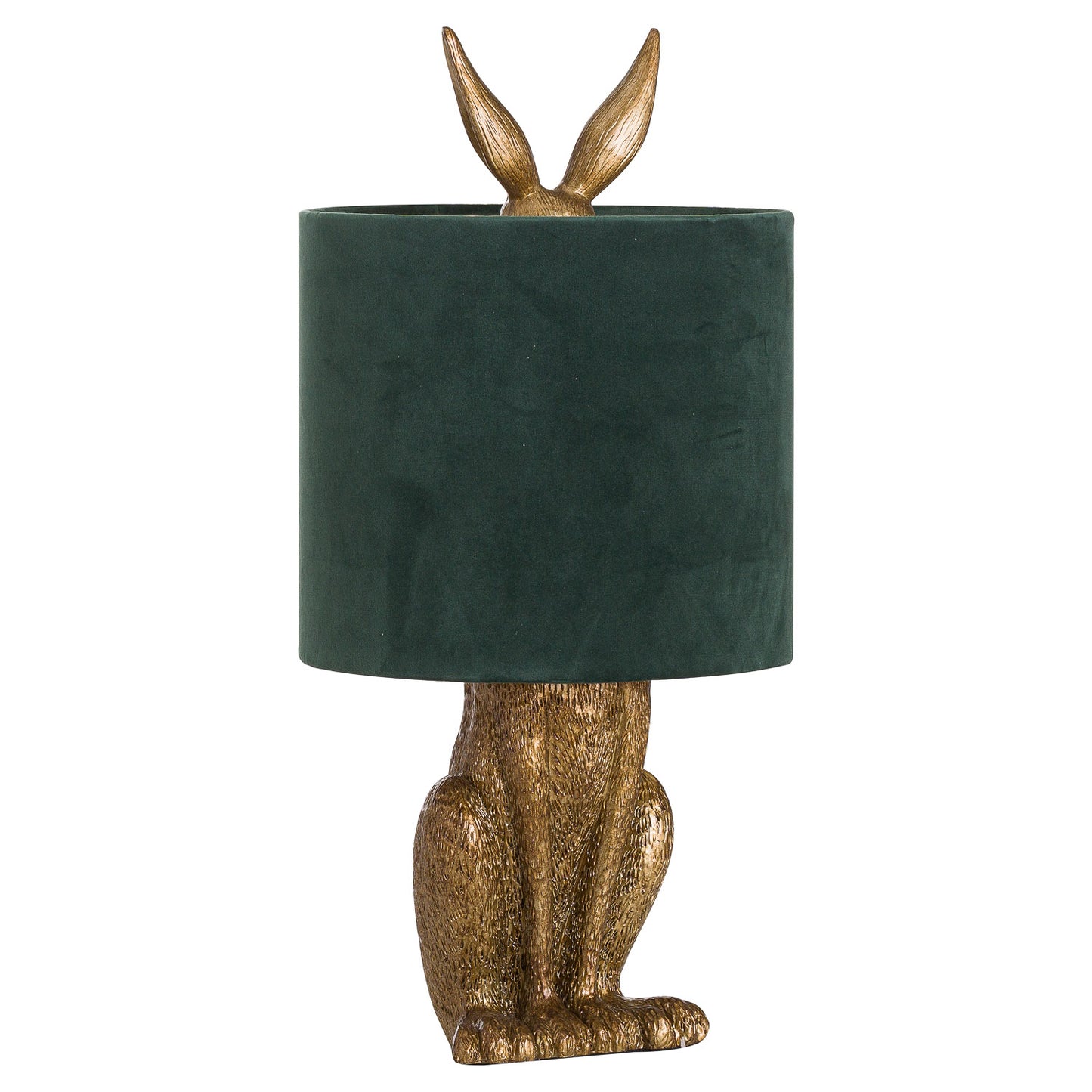 Hare Table Lamp With Green Velvet Shade