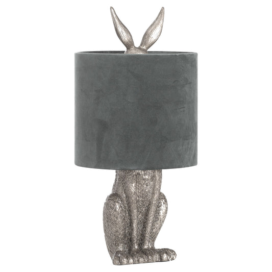 Hare Table Lamp With Grey Velvet Shade