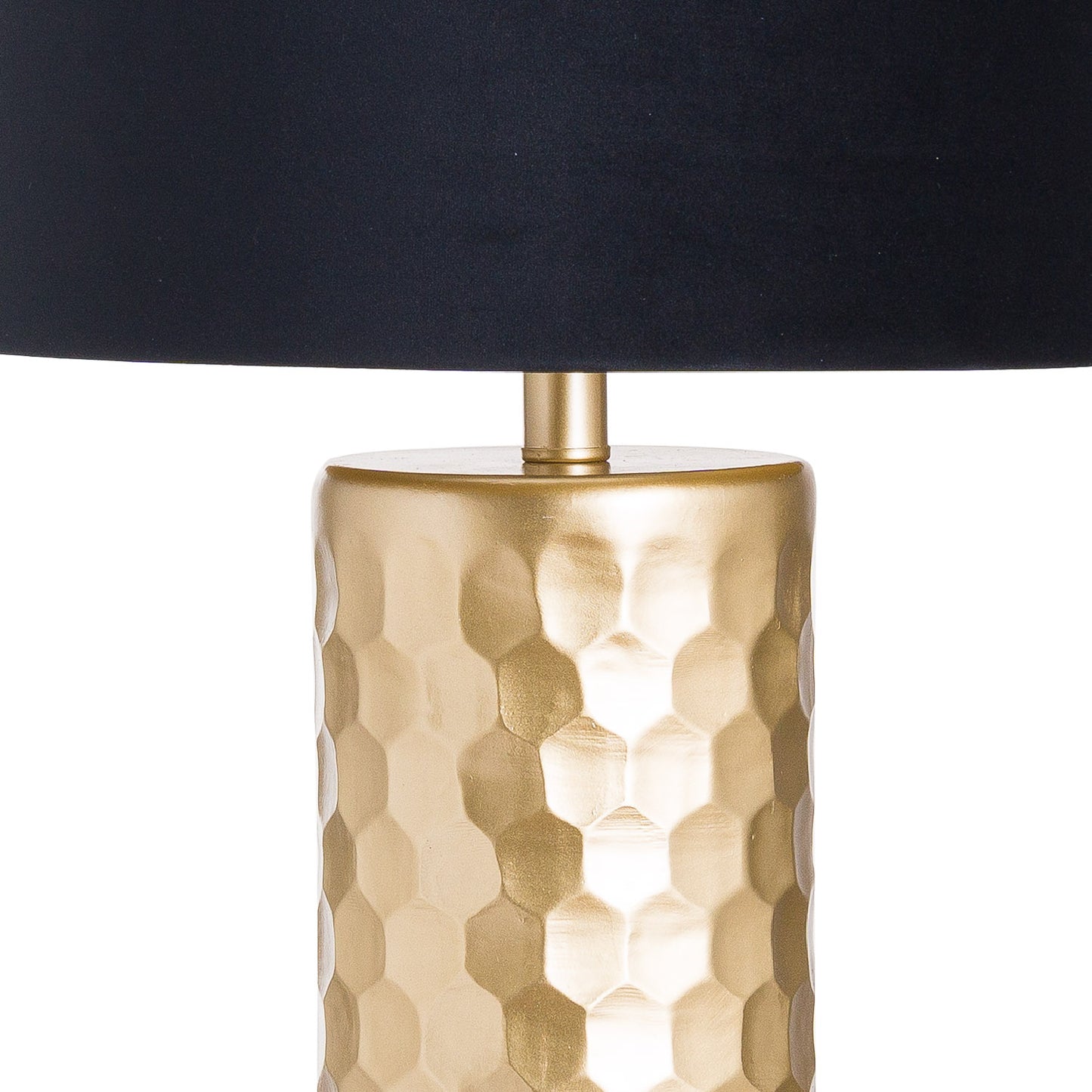 Jem Honey Comb Gold Table Lamp With Black Velvet Shade