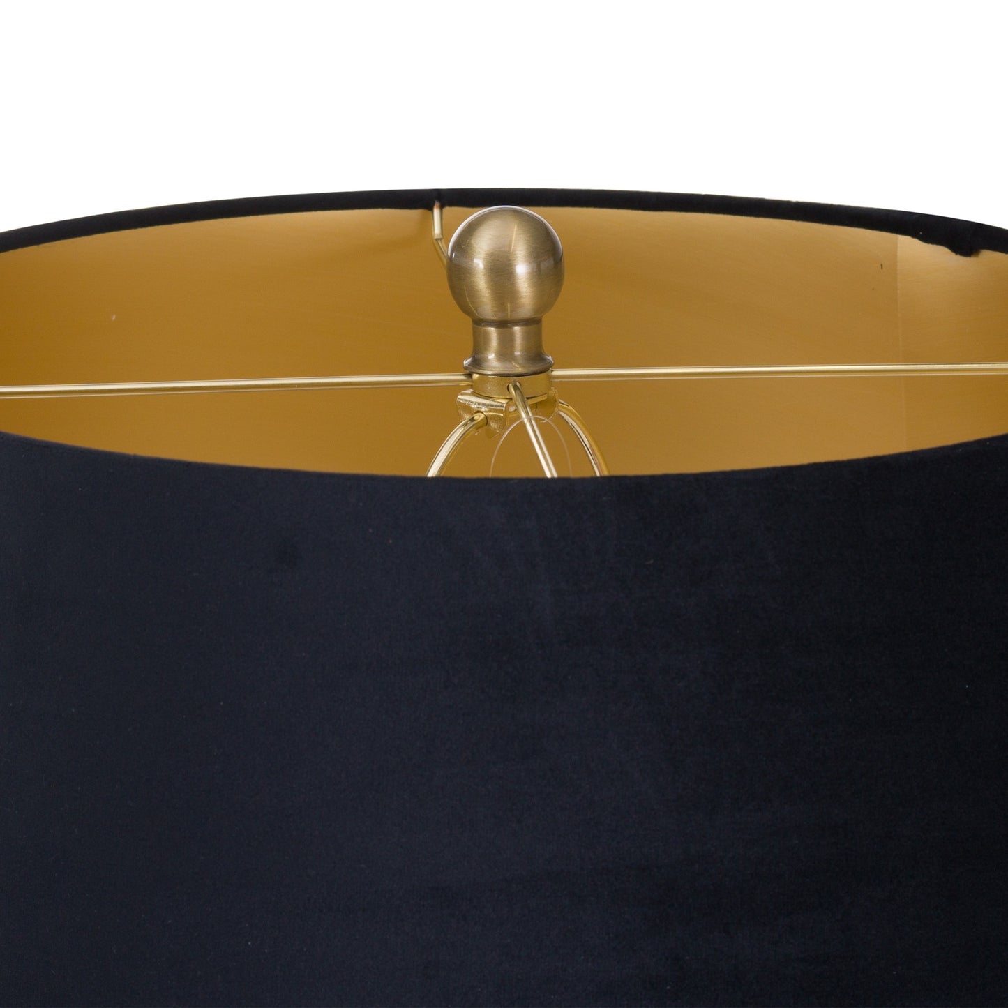 Santiago Table Lamp With Black & Mustard Velvet Shade