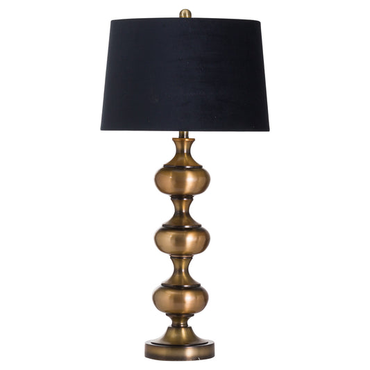 Santiago Table Lamp With Black & Mustard Velvet Shade