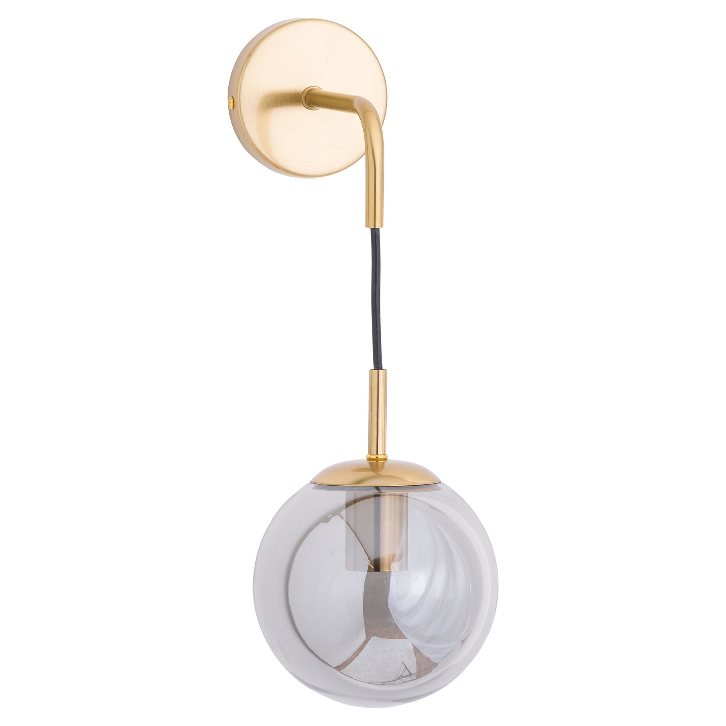 Glass Globe Brass Smoked Wall Hanging Pendant