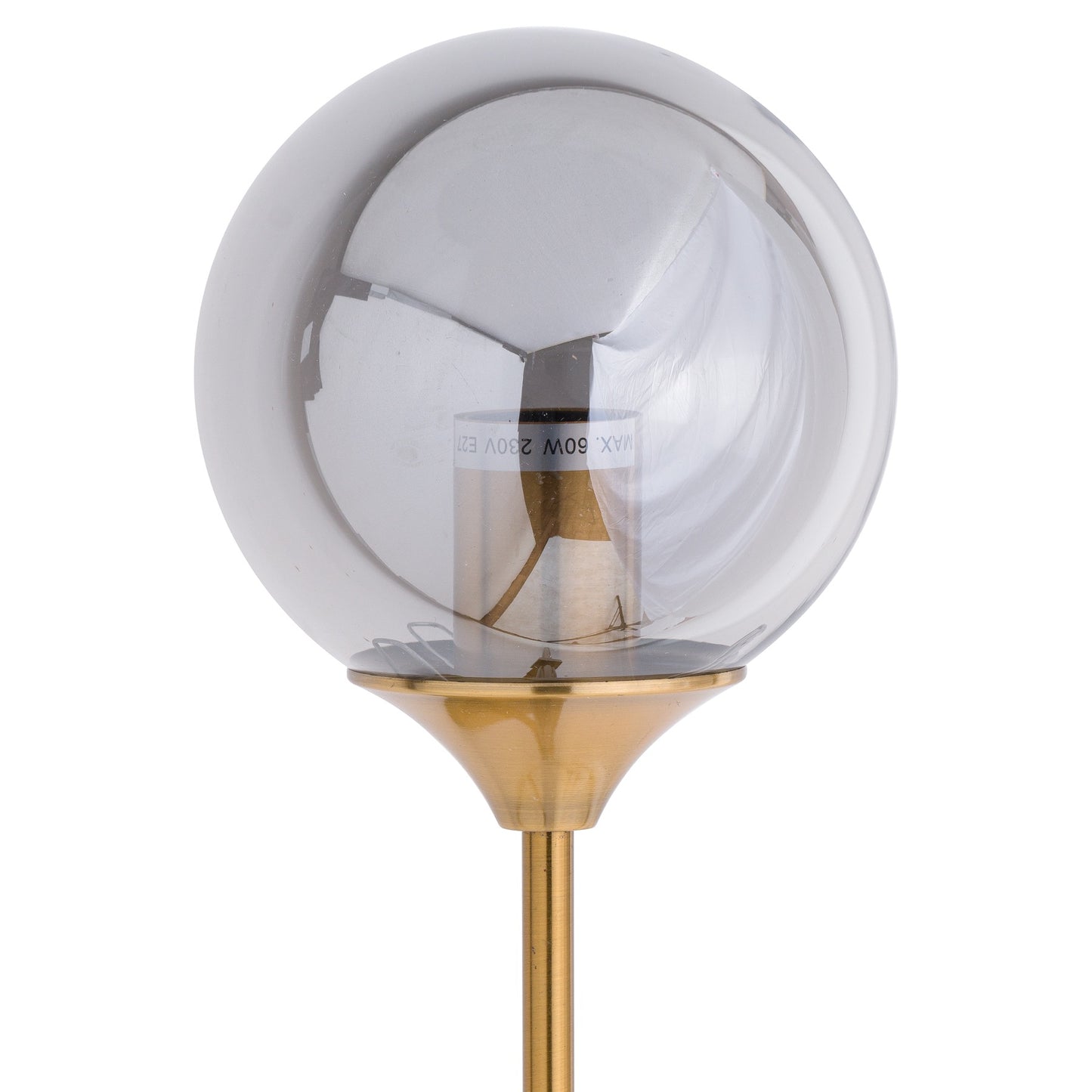 Glass Globe Brass Smoked Wall Pendant