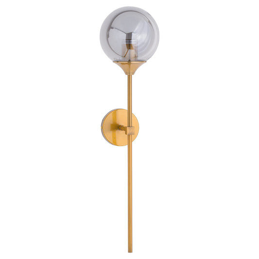 Glass Globe Brass Smoked Wall Pendant