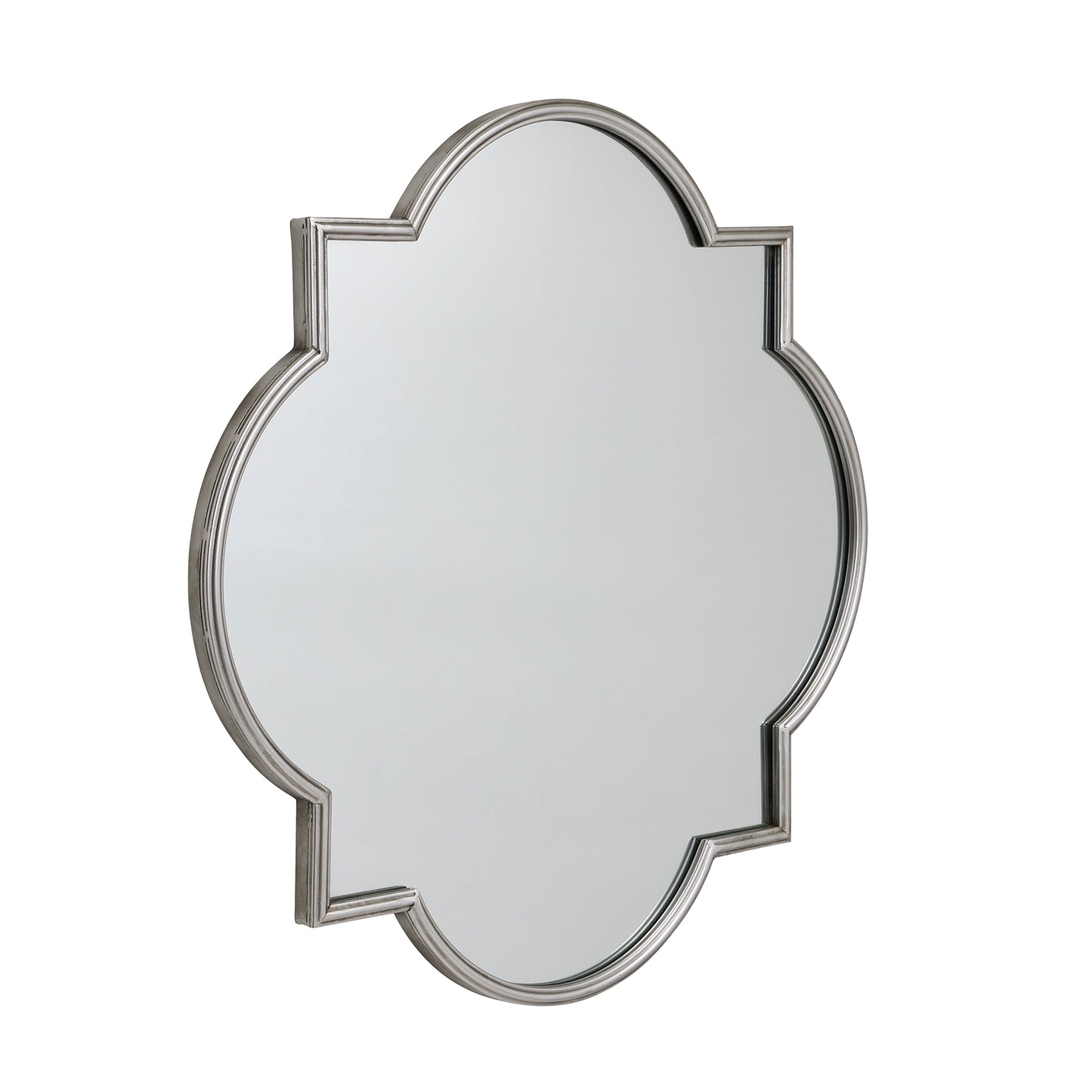 Antique Silver Quarterfoil Mirror 70cm