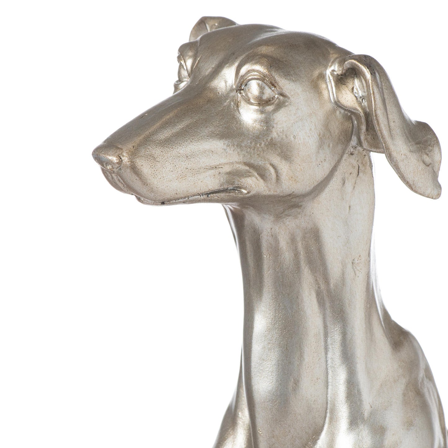 William The Whippet Silver Table Lamp With Grey Velvet Shade