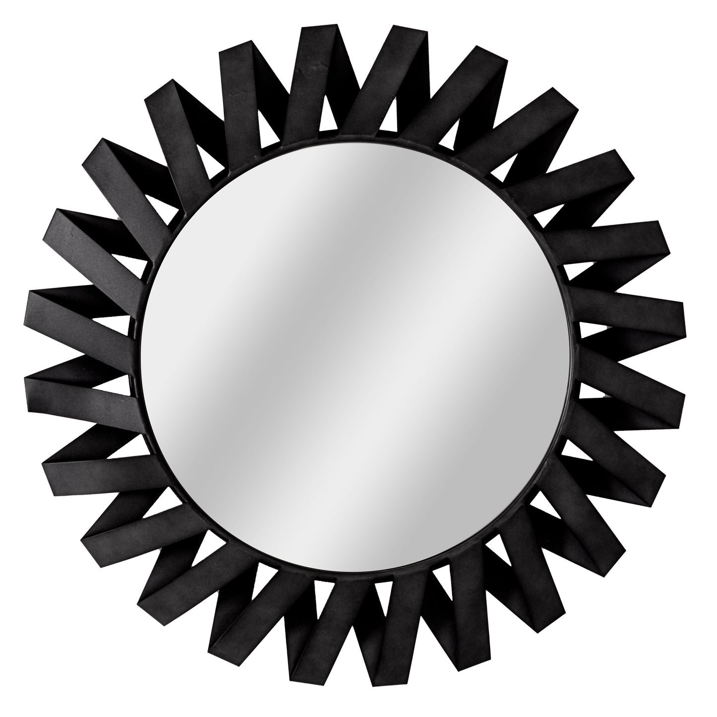 Black Origami Sunburst Mirror