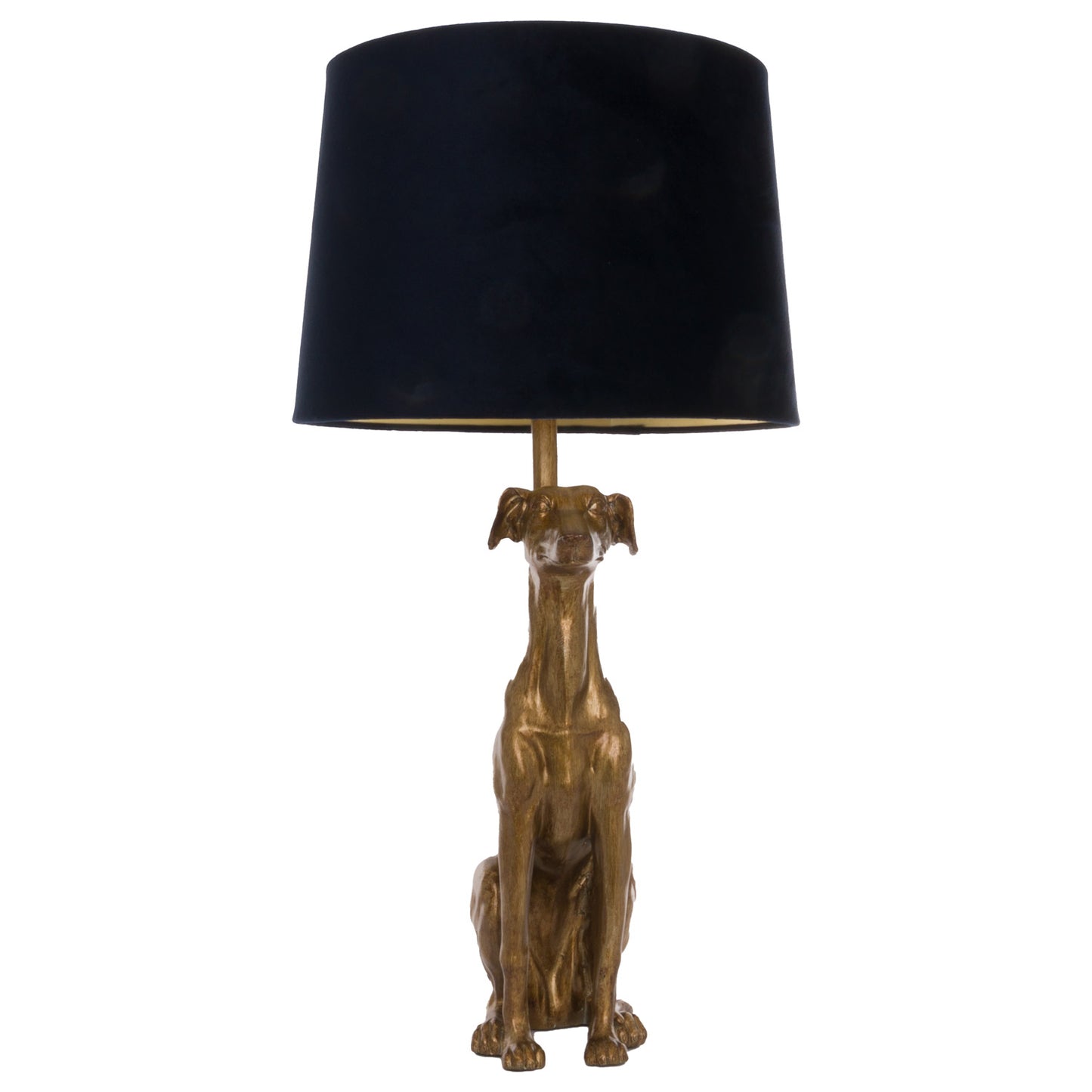 William The Whippet Gold Lamp With Charcoal Shade