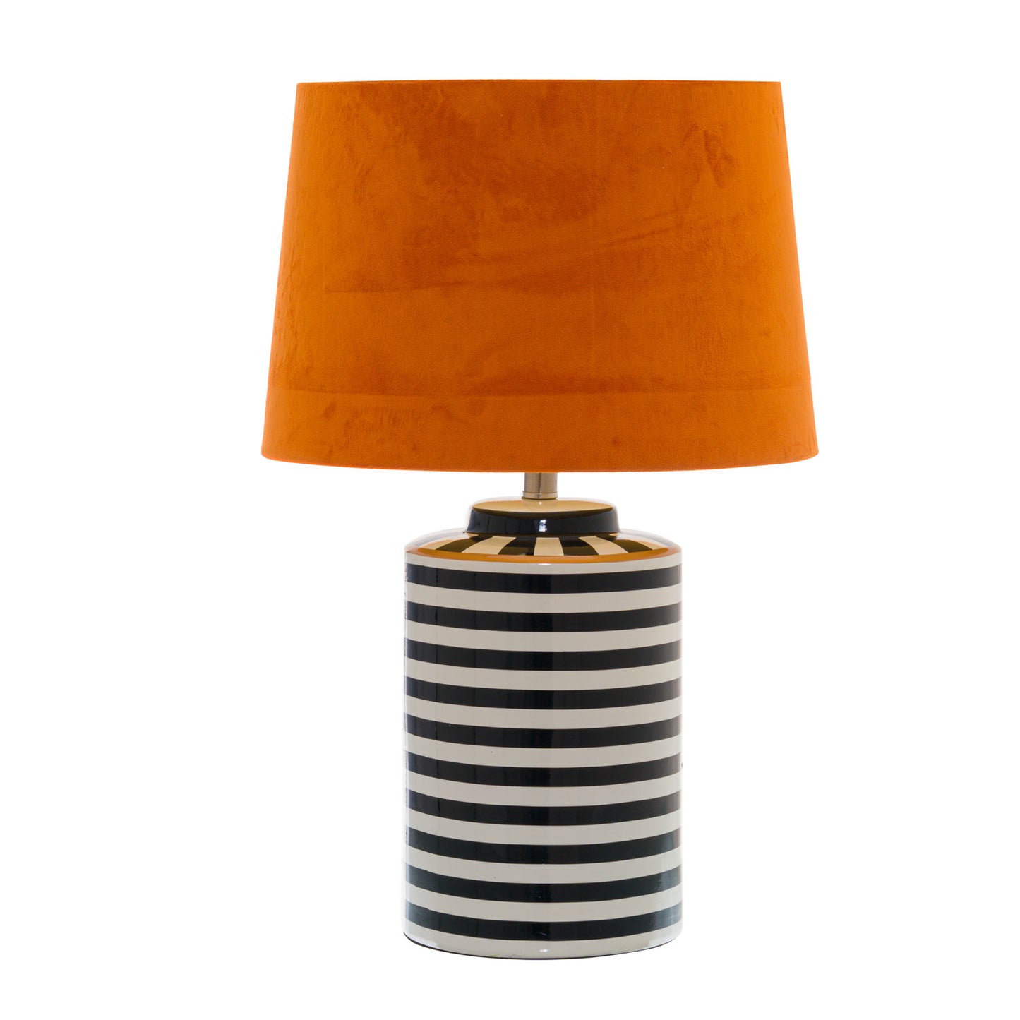 Circus Monochrome Lamp With Burnt Orange Velvet Shade