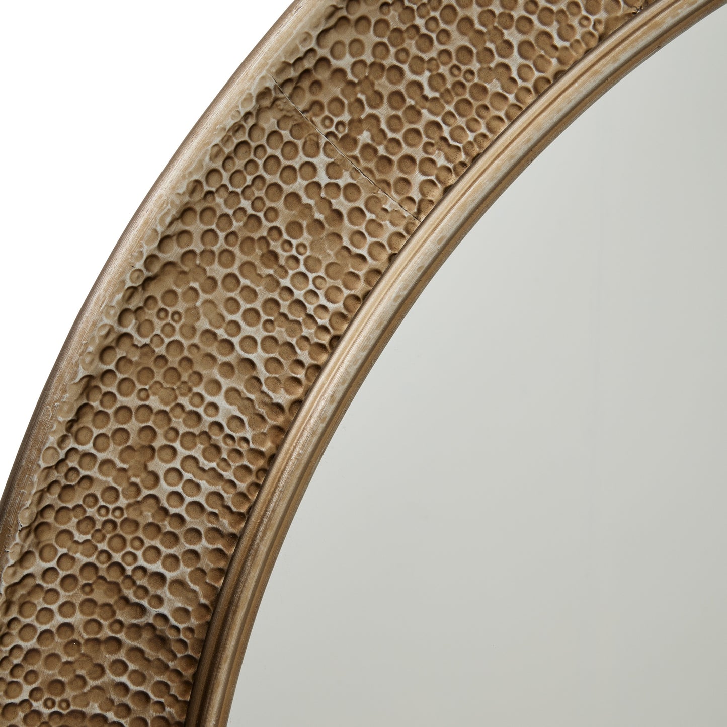 Hammered Large Brass Wall Mirror 120cm