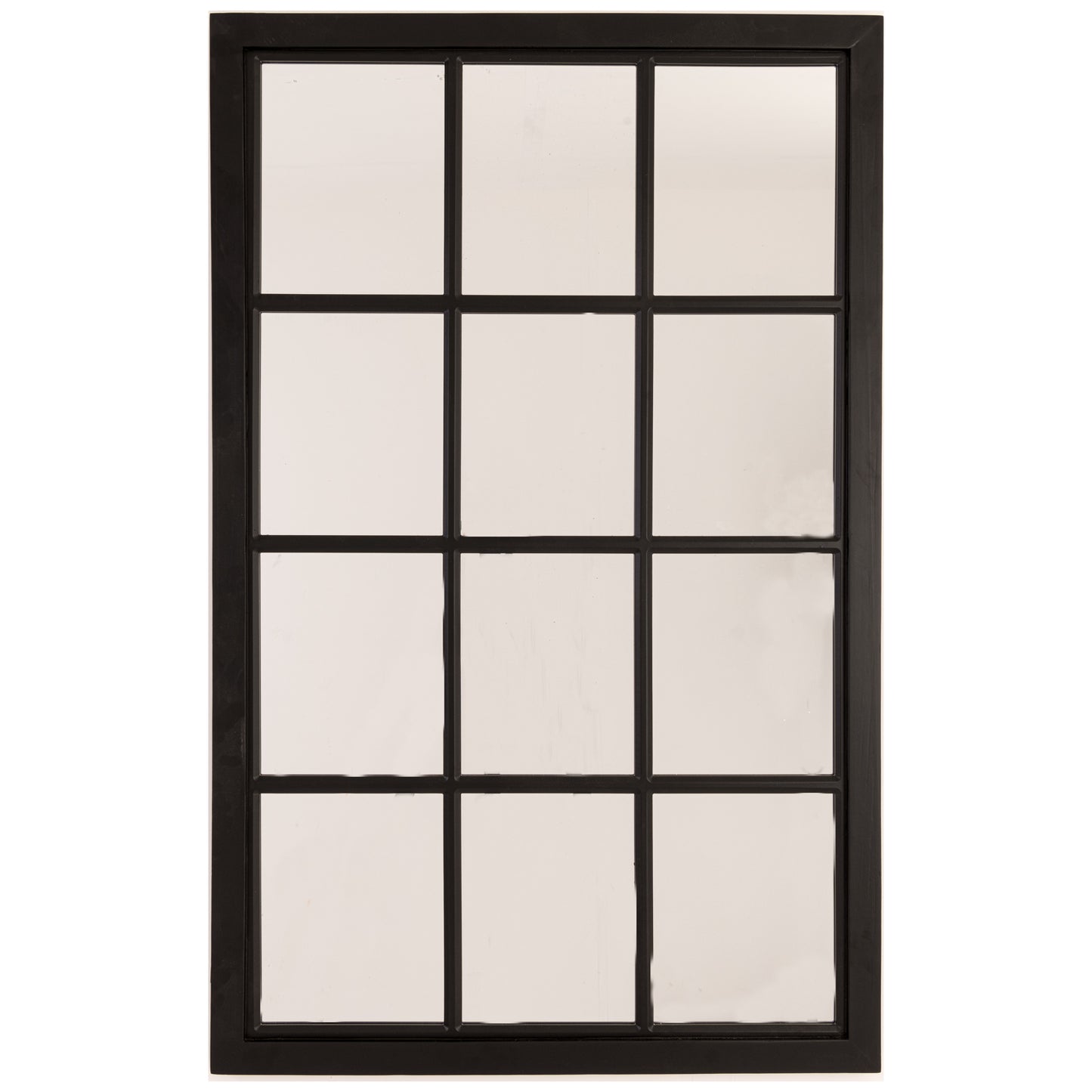 Black Wooden Window Mirror 76 x 120 cm