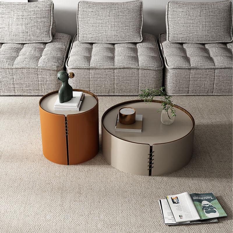 Rossi Nesting Coffee Table, Beige & Orange | Weilai Concept