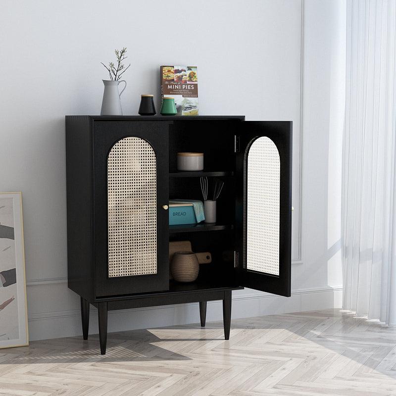 Neema Rattan Cabinet, Black | Weilai Concept