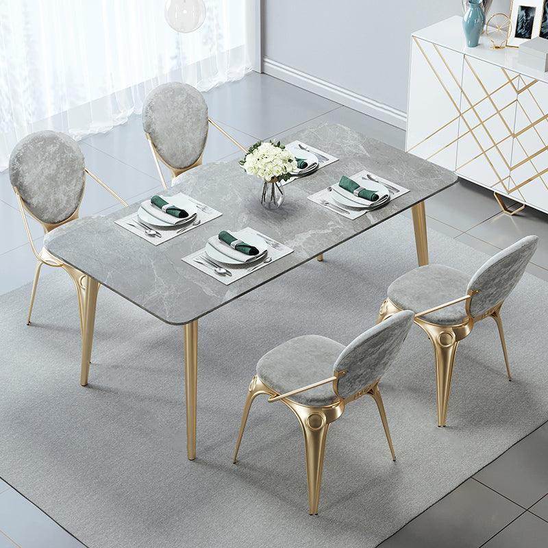 Attleboro Dining Table, Sintered Stone & Gold | Weilai Concept