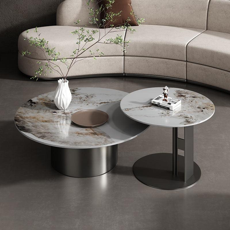 Coar Nesting Coffee Table Set, Gold & Grey | Weilai Concept