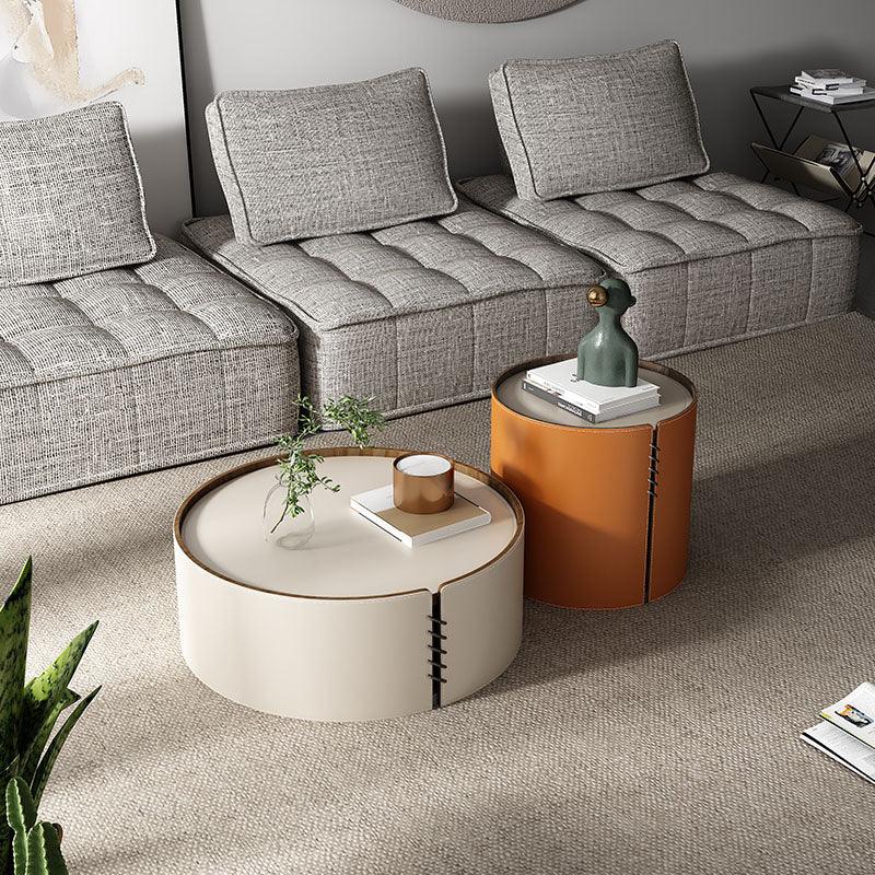 Rossi Nesting Coffee Table, Beige & Orange | Weilai Concept