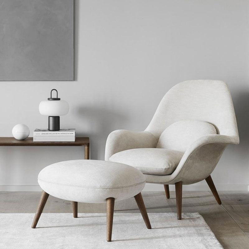 Fredericia Swoon Armchair And Footstool, Velvet | Weilai Concept