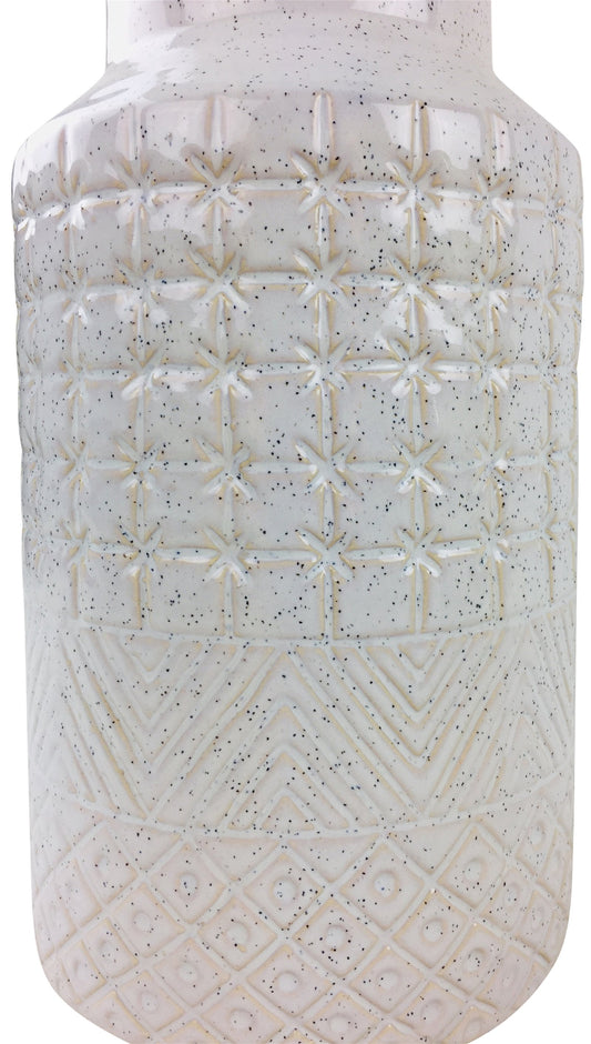 White Star Textured Stoneware Vase 30cm