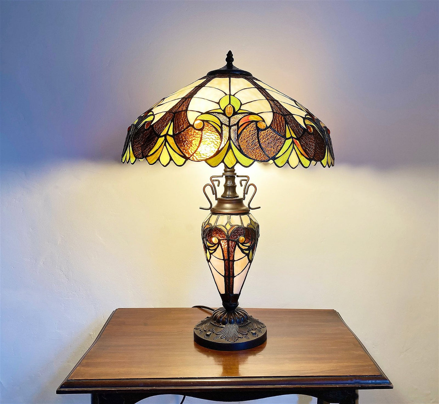 Yellow Double Tiffany Lamp 68cm