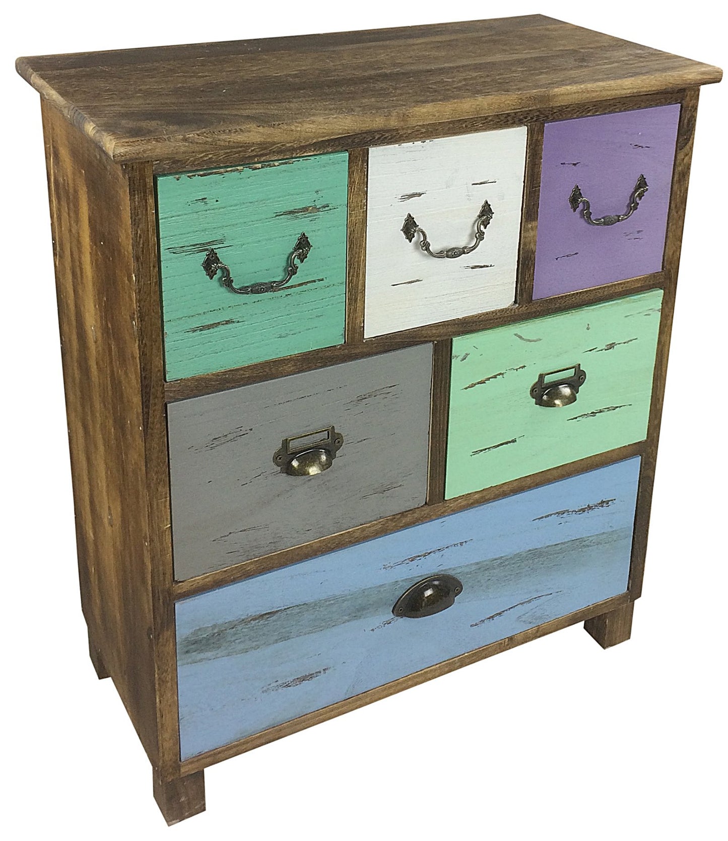 Wooden Storage Cabinet With 6 Drawers 69cm