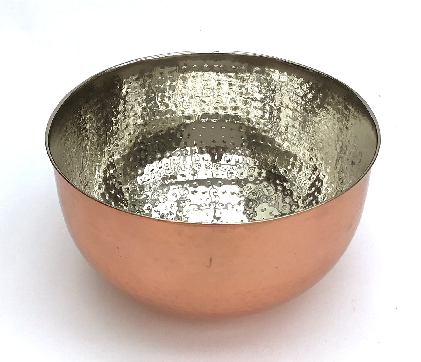 Copper Coloured Serving Bowl Hammered Large