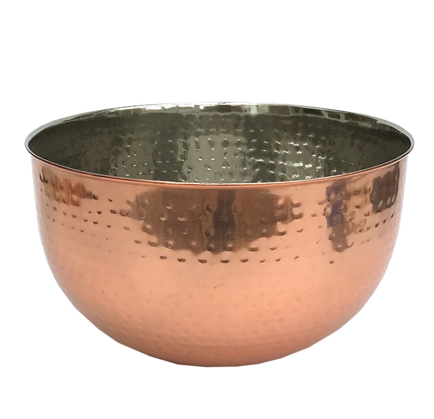 Copper Coloured Serving Bowl Hammered Large