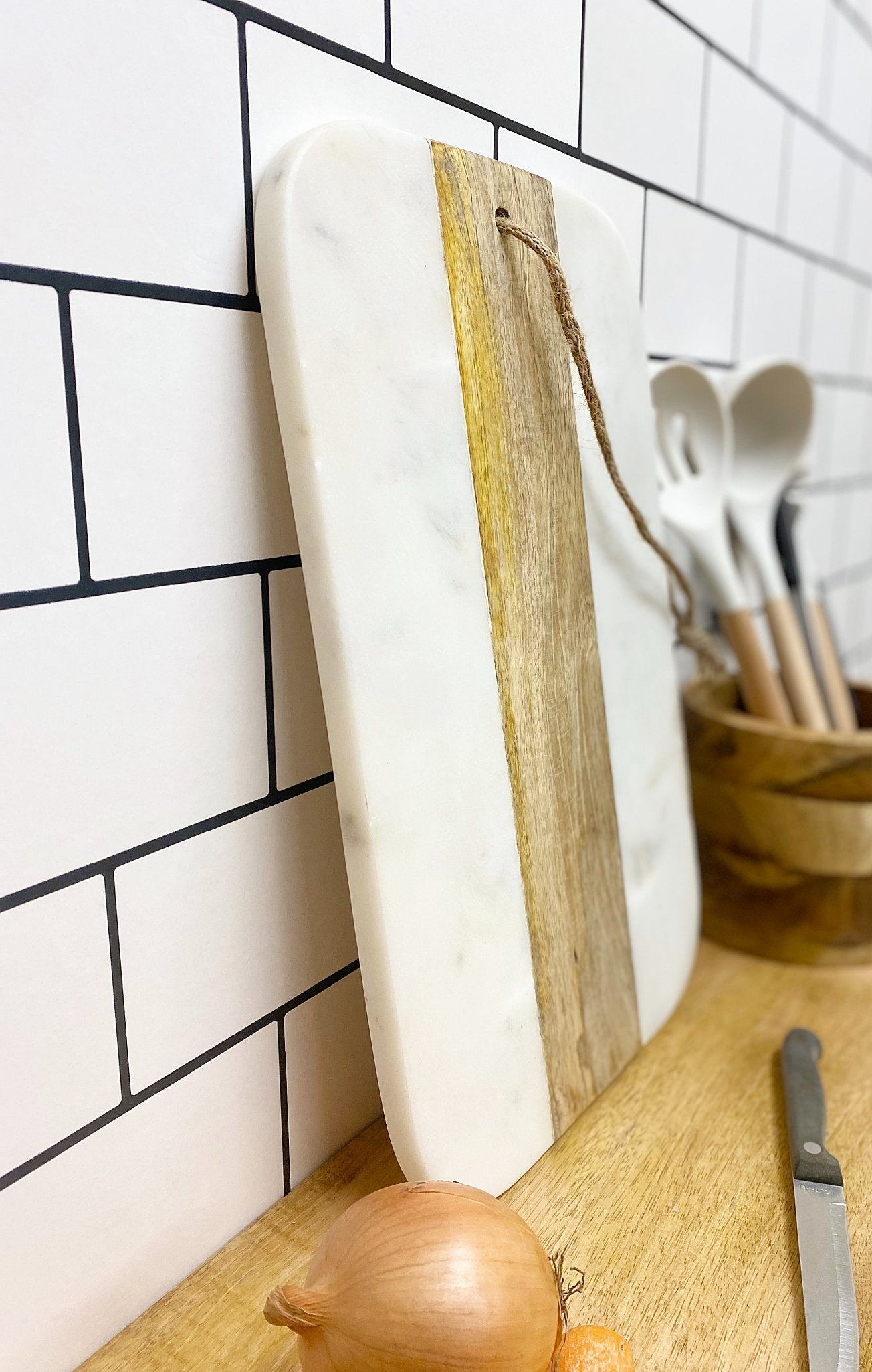 Wood and Marble Large Chopping Board