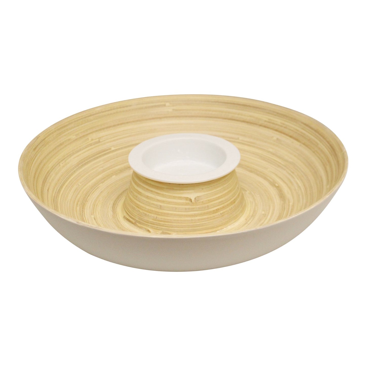 Natural Bamboo Chip & Dip Dish