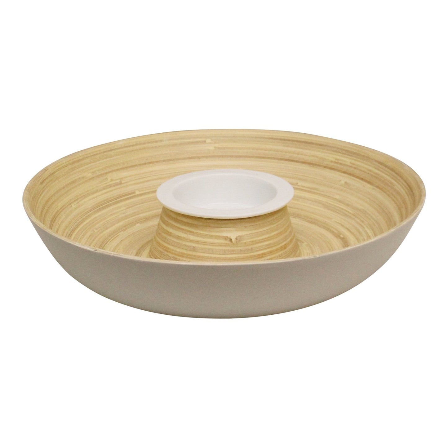 Natural Bamboo Chip & Dip Dish