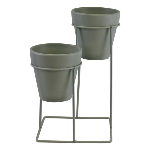 Potting Shed Double Planter On Stand, Green