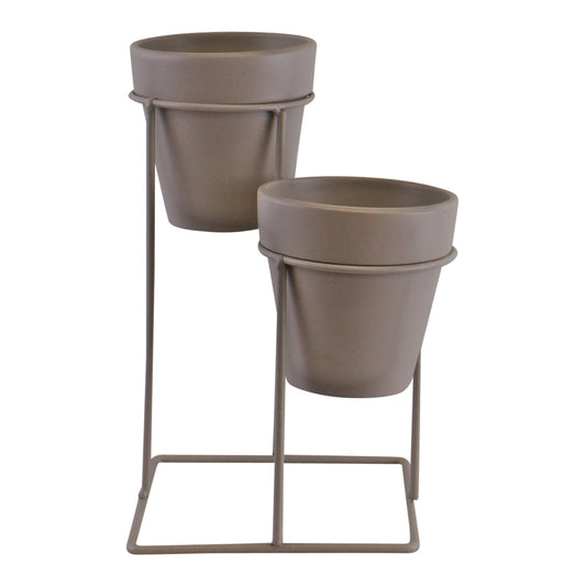 Potting Shed Double Planter On Stand, Grey