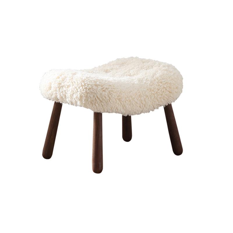 Philip Arc Sheepskin Armchair And Ottoman, White Wool | Weilai Concept